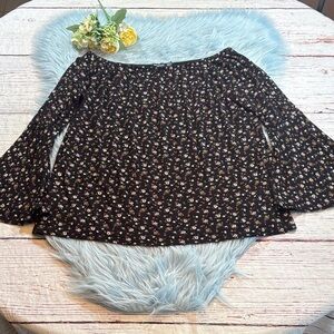 Boohoo Floral Off The Shoulder Bell Sleeve Top sz 12